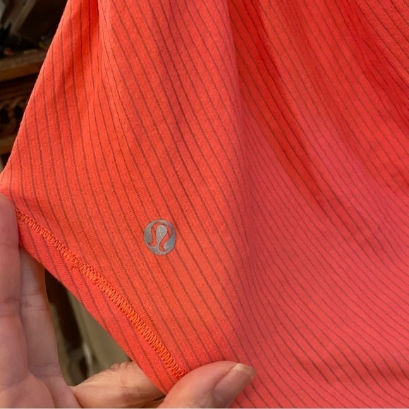 LULULEMON Women Orange Criss Cross Open Back Athletic Tank Top Size 4 - Picture 5 of 6